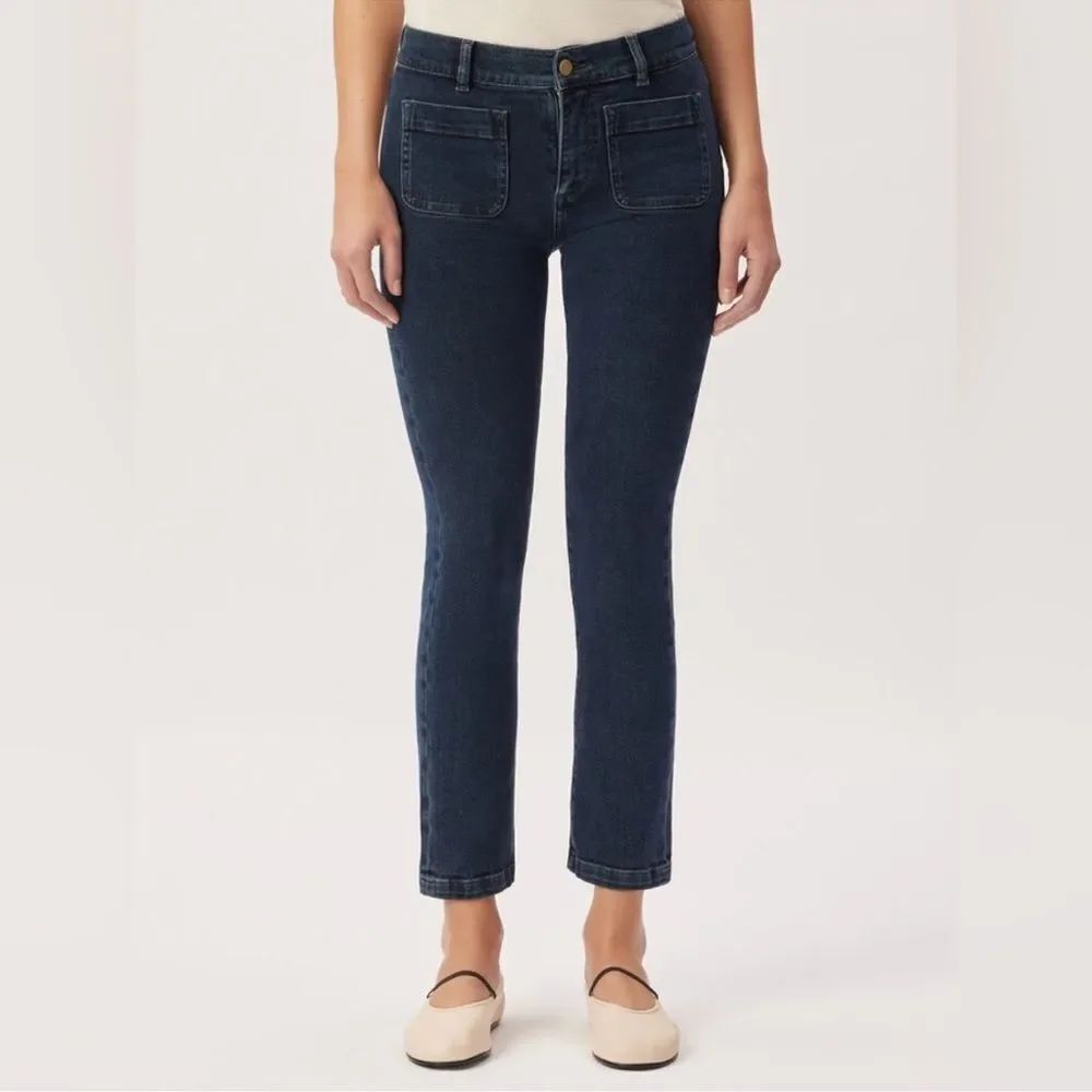 DL1961 Mara Mid Rise Instasculpt Straight Ankle Jeans in Seacliff Size 27
